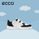 爱步（ECCO）童鞋 潮流撞色魔术贴休闲运动板鞋 街趣700832 黑色白色70083250669 34码