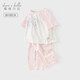 戴维贝拉HelloKitty联名家居服套装夏季女宝睡衣莫代尔大童