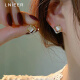 LnieerS925银猫眼石方形耳钉2024年新款潮洋气耳饰高级感气质女耳环 镂空猫眼石耳钉【925银针】