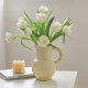京东鲜花 法式陶瓷花瓶客厅餐厅插花奶壶复古欧式美式玫瑰花瓶摆件