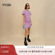Maje夏季女装时尚气质多巴胺紫色直筒裙子短袖连衣裙MFPRO02854 淡紫色 T34