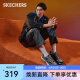 斯凯奇（Skechers）男鞋夏季休闲鞋复古厚底增高鞋户外运动鞋老爹鞋 51241 炭灰色/黑色/CCBK 42