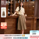 香影新中式国风套装裙女2024春夏新款一整套穿搭衬衫半身裙两件套 米色 M