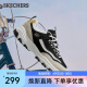 斯凯奇（Skechers）男女同款复古老爹鞋 休闲运动鞋 潮流熊猫鞋增高鞋 男款/黑色/金色/8790138-BKGD 41