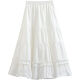 LPOX白色半A字中长款半身裙女蓬蓬可爱显瘦百褶伞蛋糕潮 白色半身裙 M
