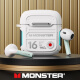 魔声（Monster）【机甲风】XKT16半入耳式蓝牙耳机超长续航HIFI立体声高清通话降噪游戏音乐耳机苹果华为vivo通用 白色【机甲设计+新版蓝牙5.3】