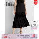 BLUE ERDOS半身裙女24春夏新款优雅度假风垂感蛋糕长裙开叉半裙 黑 160/64A/S