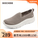斯凯奇（Skechers）秋季健步鞋女轻便缓震网布透气运动鞋子124957 灰褐色/TPE 37