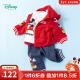 迪士尼童装男女童卫衣套装加绒连帽外套米奇T恤+裤子3件装 大红1159 5岁/身高120cm