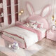 艾森雅儿童床女孩公主床粉色皮床1.5米床小孩床兔子床卡通单人床男孩床 床+九分区乳胶独立弹簧床垫 1.5m*2.0m(框架结构)