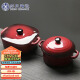 苏氏陶瓷创意双耳带盖汤盅炖罐汤煲盅陶瓷2个装（红棕小汤盅350毫升左右）
