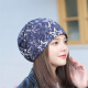 兰蔓娅化疗后女士光头睡帽术后专用适合光头戴的帽子夏季薄款时尚月子帽 藏蓝 M（56-58cm）