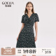 歌莉娅 夏季新品  V领扭结连衣裙  1A6H4KAKA 27D黑底印花（预计5月20日发货） M（预计5月20日发货）