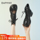 达芙妮（DAPHNE）马丁靴女2023夏季新款夏天英伦风透气机车靴子薄款短靴单靴 黑色 37标准码