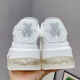 韩国代购白色麦昆小白鞋女鞋2024年春秋新款后跟小熊真皮增高休闲 灰色 40