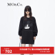 MO&Co.米奇系列重工亚光珠片绣宽松卫衣连衣裙气质精致裙子女 黑色 S/160