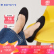 ROTHY'S新款优雅蝴蝶结方头芭蕾平底女鞋舒适低跟黑色单鞋女夏季 黑色 37