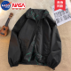 NASA PONY外套男春秋款新款双面穿男士夹克潮牌情侣冲锋户外运动上衣外套 3218黑色 L(建议120-140斤)