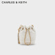 CHARLES&KEITH菱格链条水桶包单肩包腋下包女CK2-10781983 Ivory象牙色 M