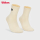 威尔胜（Wilson）官方2025新款抗菌 足弓支撑 缓震包裹通用中腰袜健身网球运动袜子 珍珠灰-WU00015511BGF M（24-26CM）