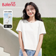 班尼路（Baleno）100%纯棉短袖T恤女2025年夏季宽松短款小个子时尚百搭休闲款上衣
