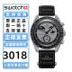 斯沃琪（Swatch）欧米.茄OM.EGA联名款行星系列指针男女瑞士石英手表情人节礼物 灰盘SO33M700新地球