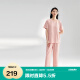 全棉时代睡衣女短袖长裤情侣家居服套装针织平纹 烟粉色M