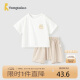 童泰婴儿套装夏季薄款宝宝外出衣服儿童短袖TS42X520B-DS灰色110cm