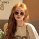 viney墨镜女2026新款女士太阳镜潮眼镜夏防紫外线街拍凹造型偏光眼镜 茶色-高端礼盒装