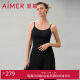 爱慕【带杯背心】内衣女士吊带低圆领U型美背背心玲珑AM719481黑色160