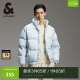 杰克·琼斯（JACK&JONES）男装衣服春季宽松字母印花潮流百搭舒适棉服男立领短款棉衣外套厚 淡蓝色A41 淡蓝色A41 XL 185