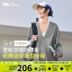 蕉下（beneunder）哑光黑胶抗热凉感宽松原纱防晒衣女AL41724乌云灰F