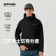 诺诗兰24秋冬男式软壳衣防泼保暖徒步休闲外套NXJEH5502E 纯黑色 190