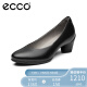 ECCO爱步女鞋 通勤正装圆头粗跟高跟鞋女 雕塑230203 黑色39