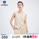 Navigare意大利小帆船女士背心25夏季新款V领西服马甲时尚休闲无袖上衣女 燕麦色 M