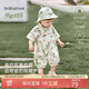 babylove婴儿连体衣夏季竹棉山茶纱布和尚服新生儿宝宝衣服薄款透气哈衣