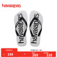 havaianas哈唯纳Logomania男士两用拖鞋外穿沙滩人字拖情侣款凉拖 1069-白黑色 41-42 巴西码