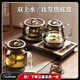 茶皇子（CHAHUANGZI）底部上水电热水壶纯钛玻璃烧水煮茶一体机嵌入式茶台烧水壶煮茶器电茶炉套装 0.8L 纯钛三合一