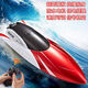 4DRC高速遥控船快艇潜水上大马力游艇轮船模型男孩儿童玩具生日节礼物 24cm【遥控快艇】金属红双电