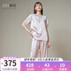 美标（MEIBIAO）送爱人礼物短袖真丝睡衣女春夏19姆米重磅套装100%桑蚕丝绸家居服 灰粉 短袖七分裤套装 L (165/88A)