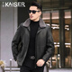 凯撒（KAISER）凯撒真皮羽绒服男士水貂毛领头层牛皮可拆卸鸭绒内胆高档男装2XL