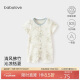 babylove婴儿连体衣中国风夏季薄款透气短袖衣服宝宝哈衣爬服纯棉夏装