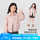 左西女童皮衣外套防风皮夹克春秋2025新款女孩上衣儿童春装 粉色 130
