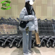馨颜棉服女冬季2025年新款棉袄外套学生韩版宽松加厚棉衣面包服ins潮 灰蓝色 S 建议75-105斤