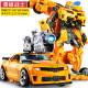 擎天柱变形玩具正版合金大黄蜂儿童机器人汽车人钢索恐龙金刚模型 大黄蜂战士-22厘米-送武器