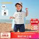 巴拉巴拉短袖男童套装夏装Polo衫两件套2025新款儿童衣服t恤可爱宝宝童装 本白10101 90