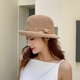 俞兆林春夏季新款优雅小礼帽时尚百搭编织帽子卷边洋气妈妈遮阳帽渔夫帽 卡其色 卷檐小清新 M(56-58cm)