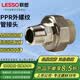 联塑（LESSO）PPR给水管外螺纹管接头 ppr水管配件自来水管外丝直接头4分6分1寸外牙管接头 灰色dn32*1(1寸管1寸牙)