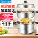 美的（Midea）蒸锅不锈钢三层蒸煮两用汤锅蒸鱼馒头包子家用蒸笼锅电磁炉燃气灶