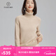帕什羊绒衫女高领宽松加厚双股100%山羊绒针织毛衣女PS-28 无染色米驼 L(110-130斤)